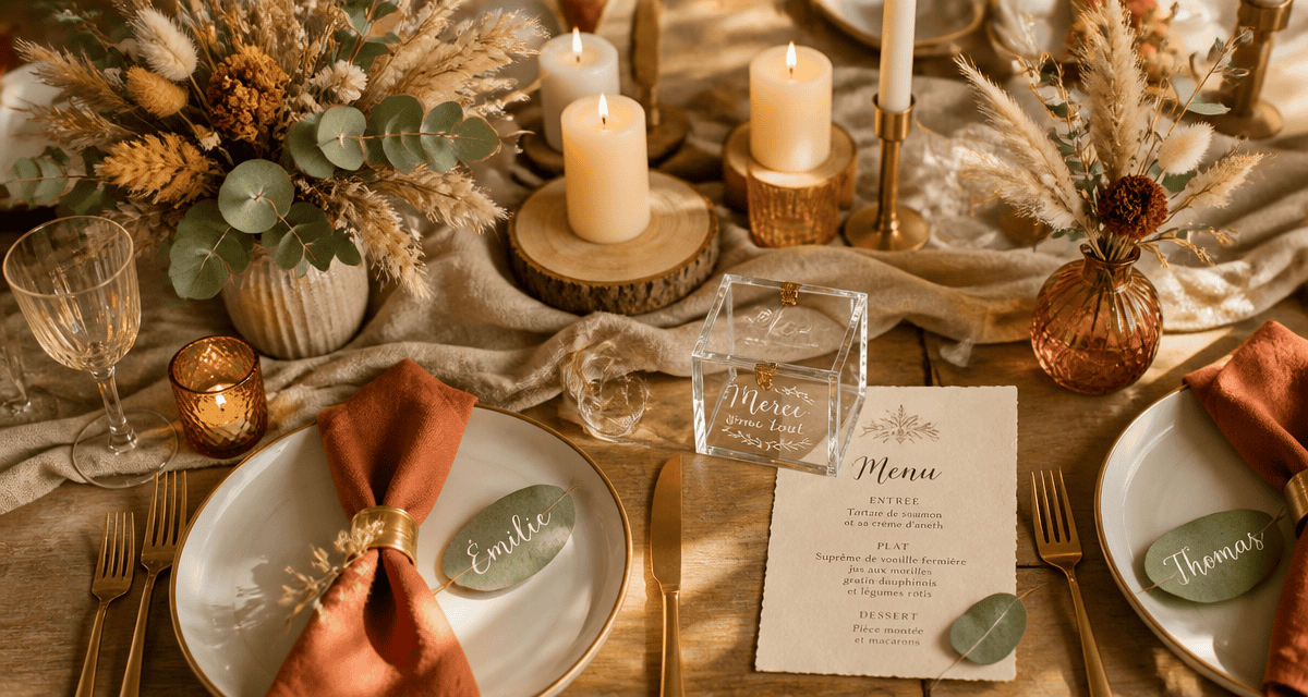 decos de mariage table bohème chic
