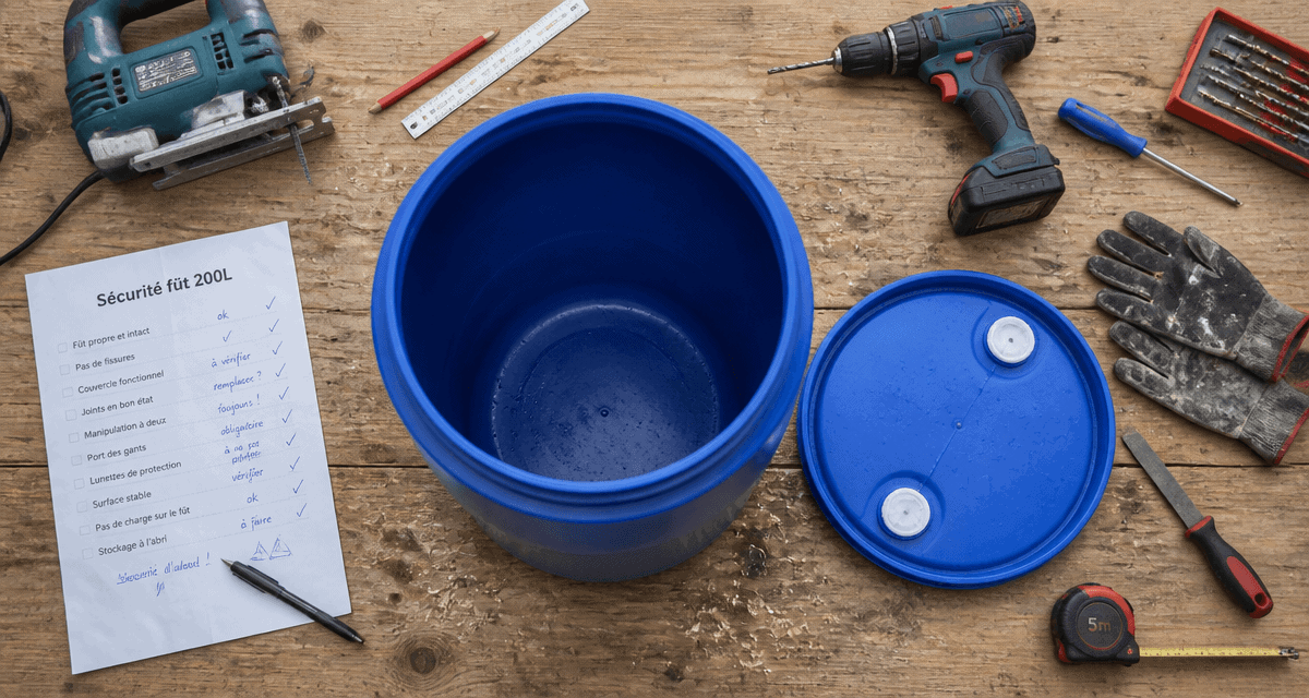 fut de 200 litres gratuit sur plan de travail atelier
