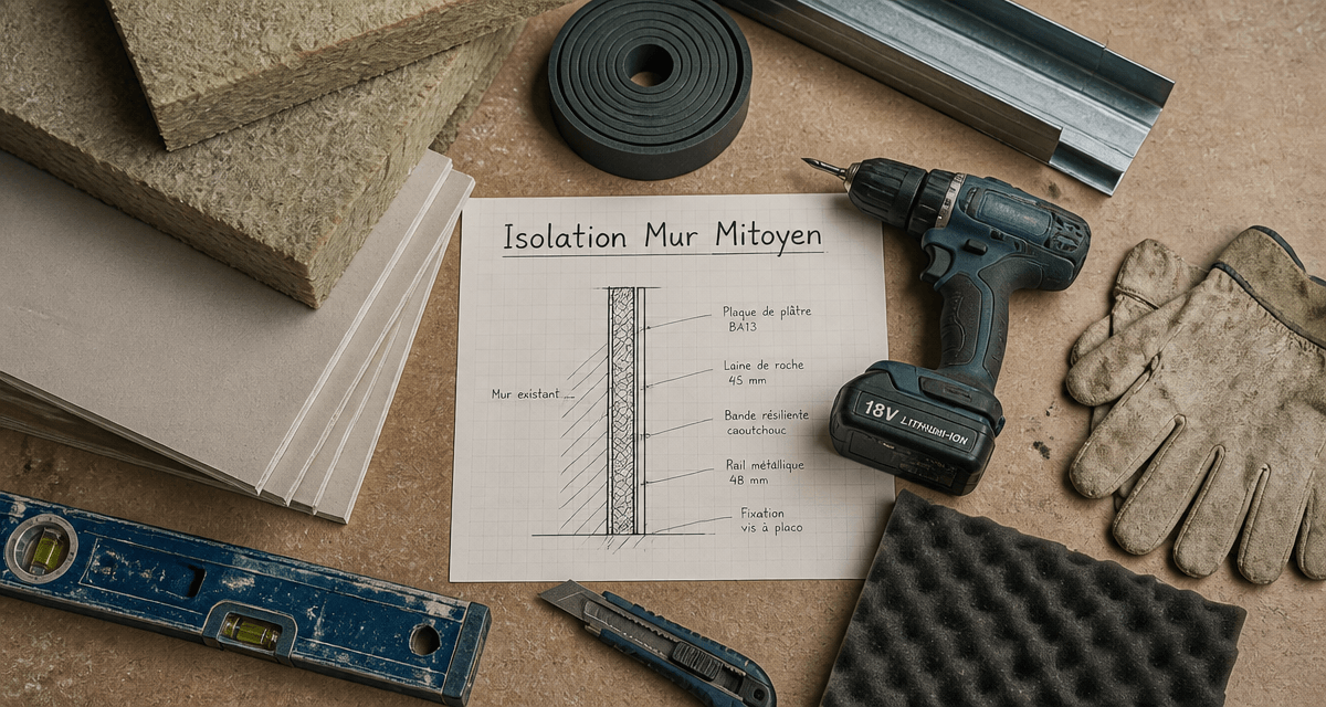 isoler phoniquement un mur mitoyen matériaux et outils