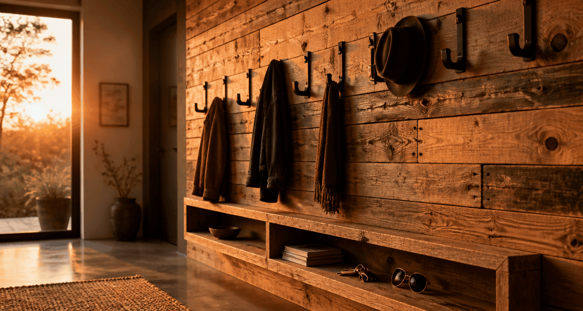 porte manteau palettes bois recyclé entrée