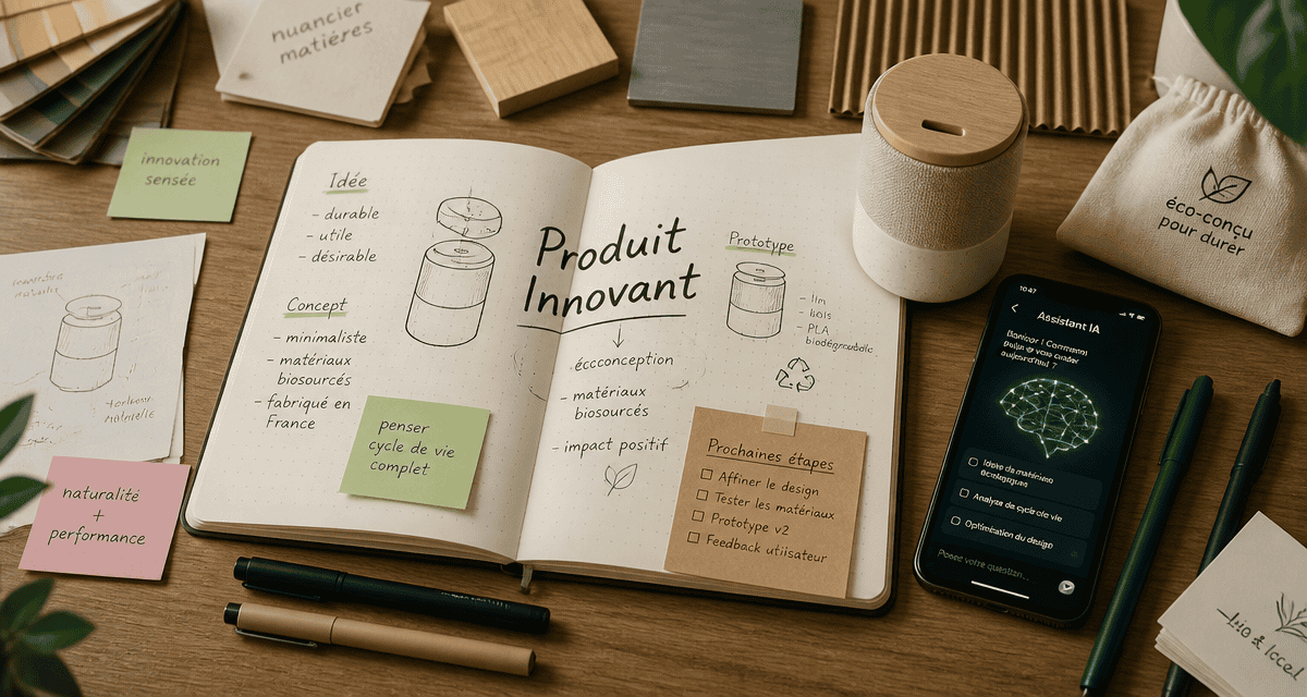 produit innovant carnet prototype matières