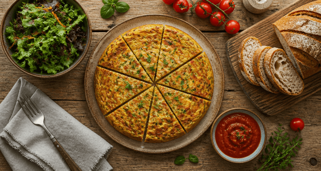 que servir avec un flan de légumes, salade, pain, sauce