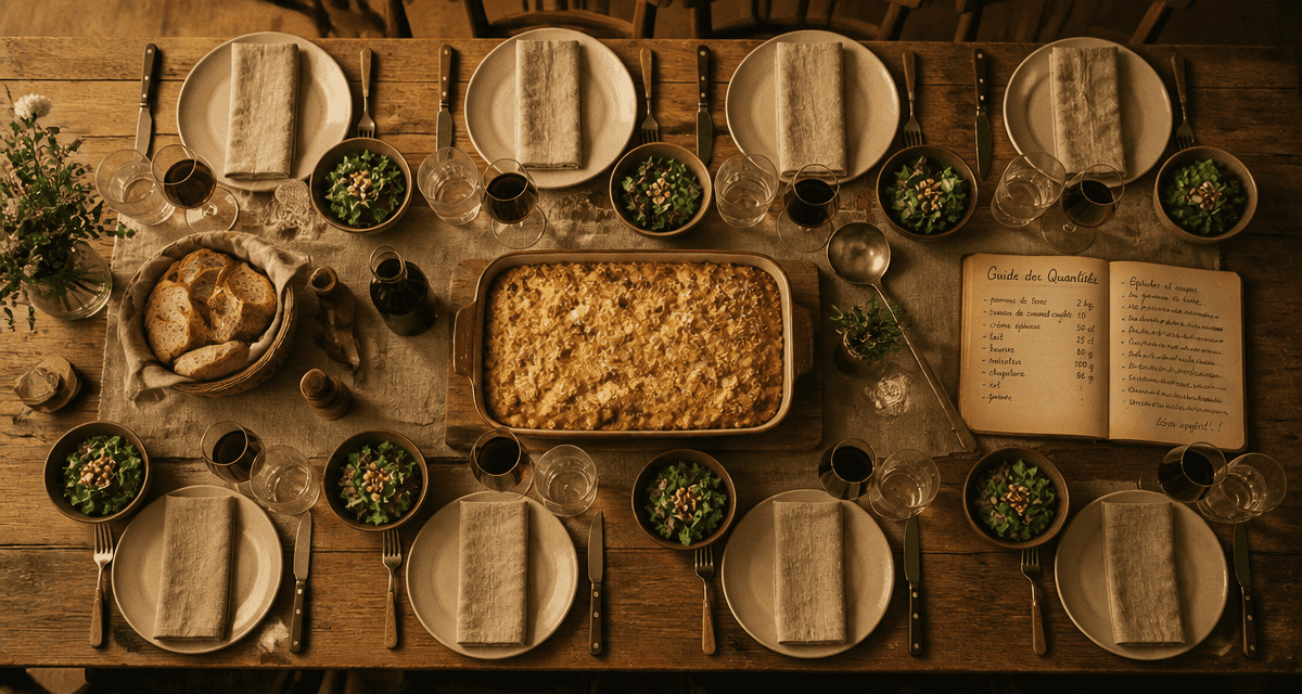 recette 10 personnes gratin hachis parmentier canard confit sur table