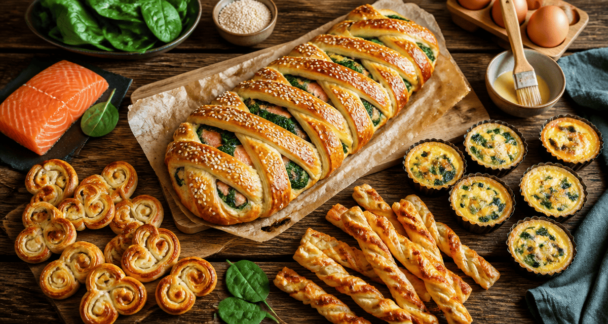 recette avec de la pate feuilletee saumon epinards et amuse-bouches