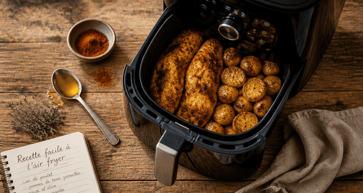 recette facile air fryer poulet croustillant et pommes de terre