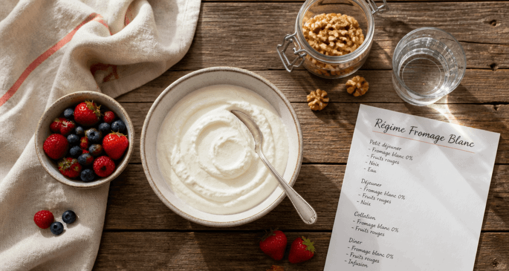 regime au fromage blanc bol fromage fruits rouges
