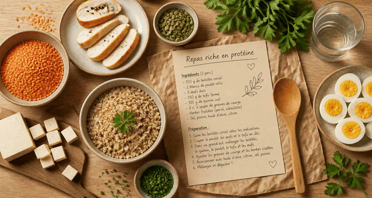 repas riche en proteine vue ingrédients