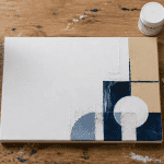 tableau facile à faire sur toile avec pinceaux et peinture