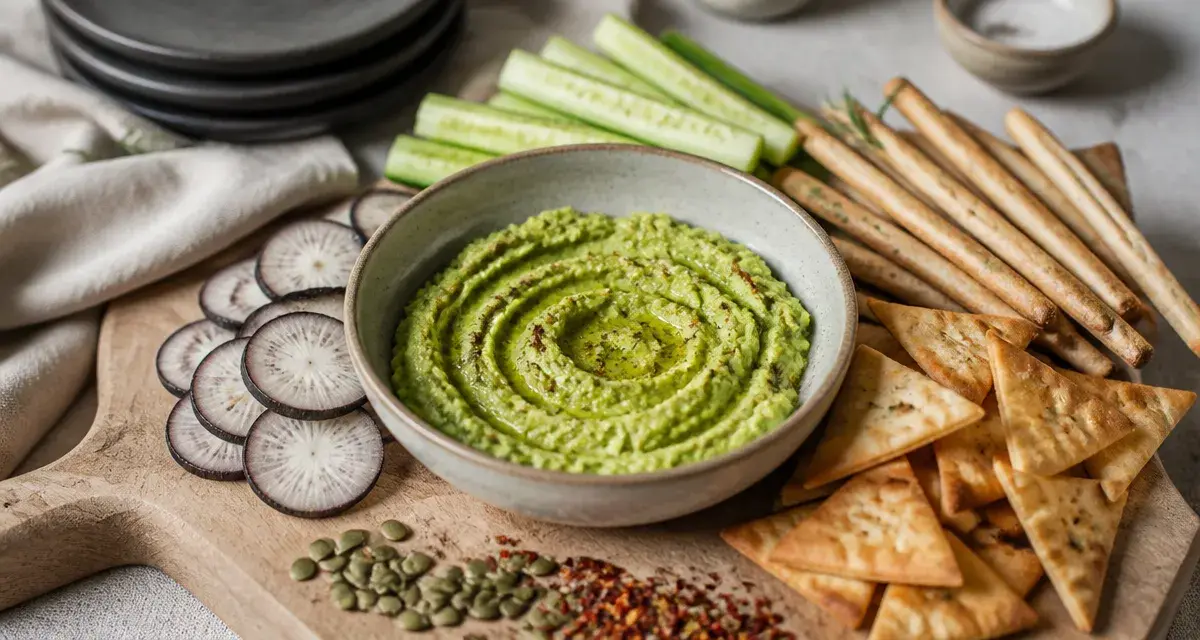 Avec quoi manger le guacamole : bol de guacamole et légumes, chips de pita