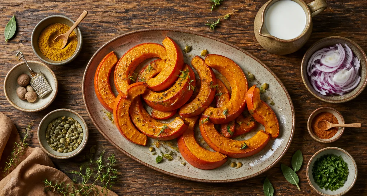 Cuire un potimarron rôti avec épices et herbes