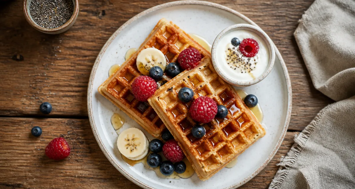 gaufre healthy peu calorique avec fruits frais