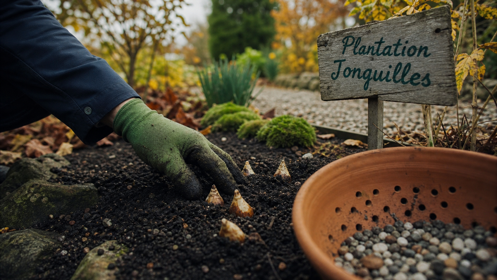 Quand planter jonquilles : bulbes dans une terre préparée en automne