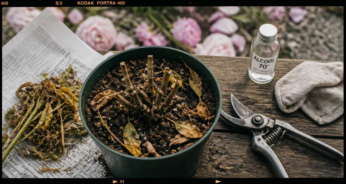 Quand tailler les pivoines : tiges rabattues et sécateur sur bois