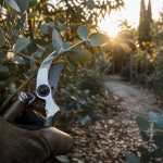 Quand tailler un eucalyptus : main gantée coupe nette au sécateur