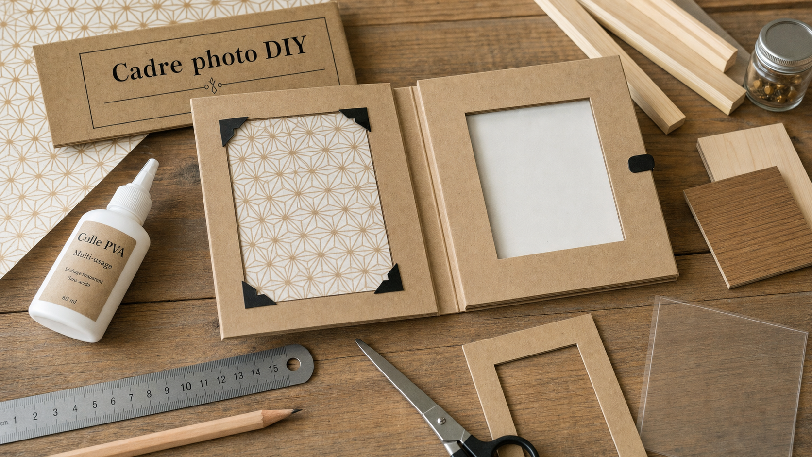Cadre photo fabriquer en carton, mesures justes et découpe propre