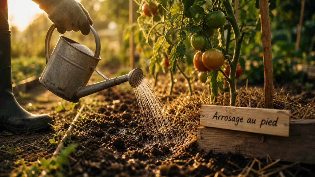Comment bien arroser son potager : arrosage au pied sans mouiller les feuilles