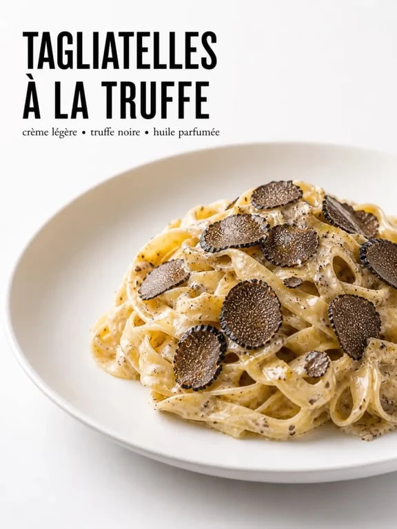 Recette pate a la truffe servie dans une assiette élégante avec copeaux de truffe