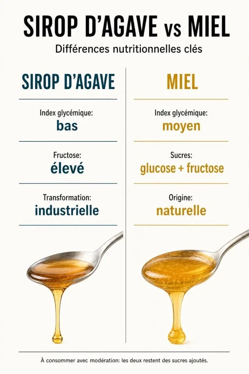 Comparatif nutritionnel : sirop d'agave ou miel, lequel choisir pour sa santé ?