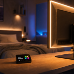 Led déco chambre : ruban LED caché derrière l’écran, ambiance cosy