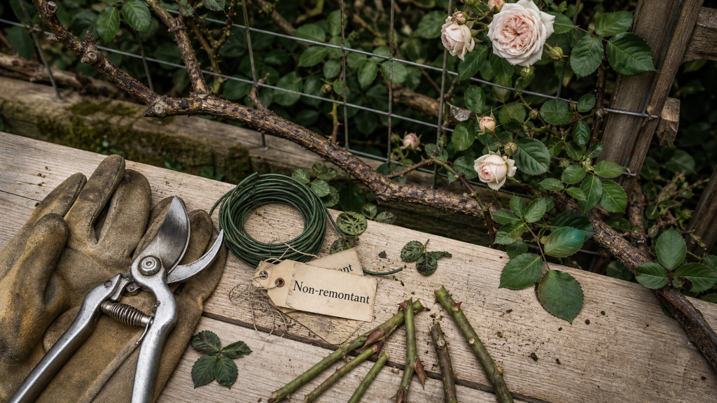 Quand et comment tailler les rosiers grimpants sur treille : charpentières et sécateur