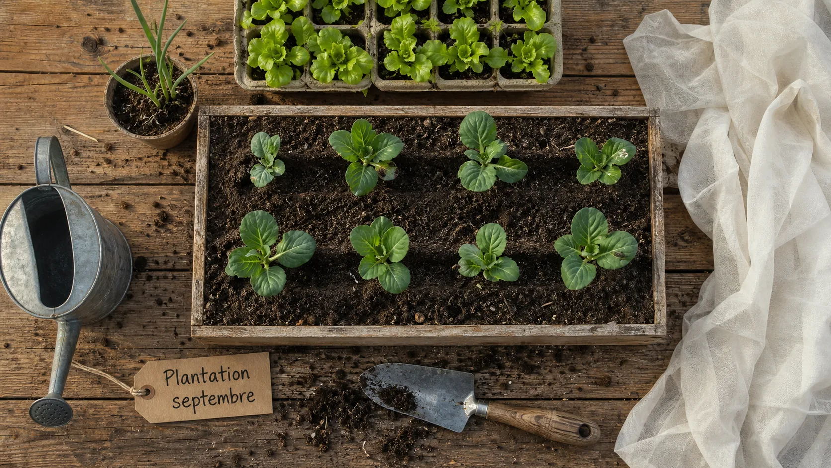 Que planter en septembre au potager : salades, choux, mâche, protections avant le froid