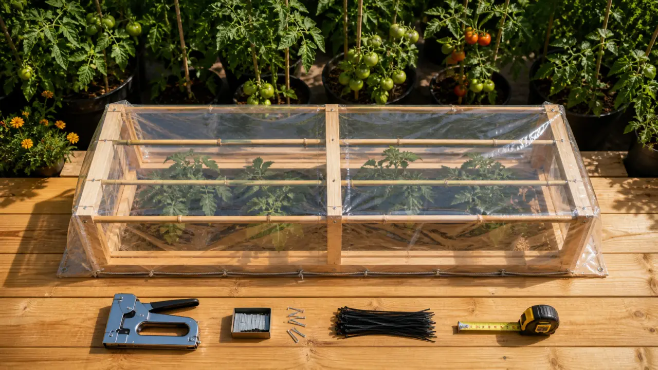 Abri tomates fait maison : toit simple pour garder le feuillage au sec