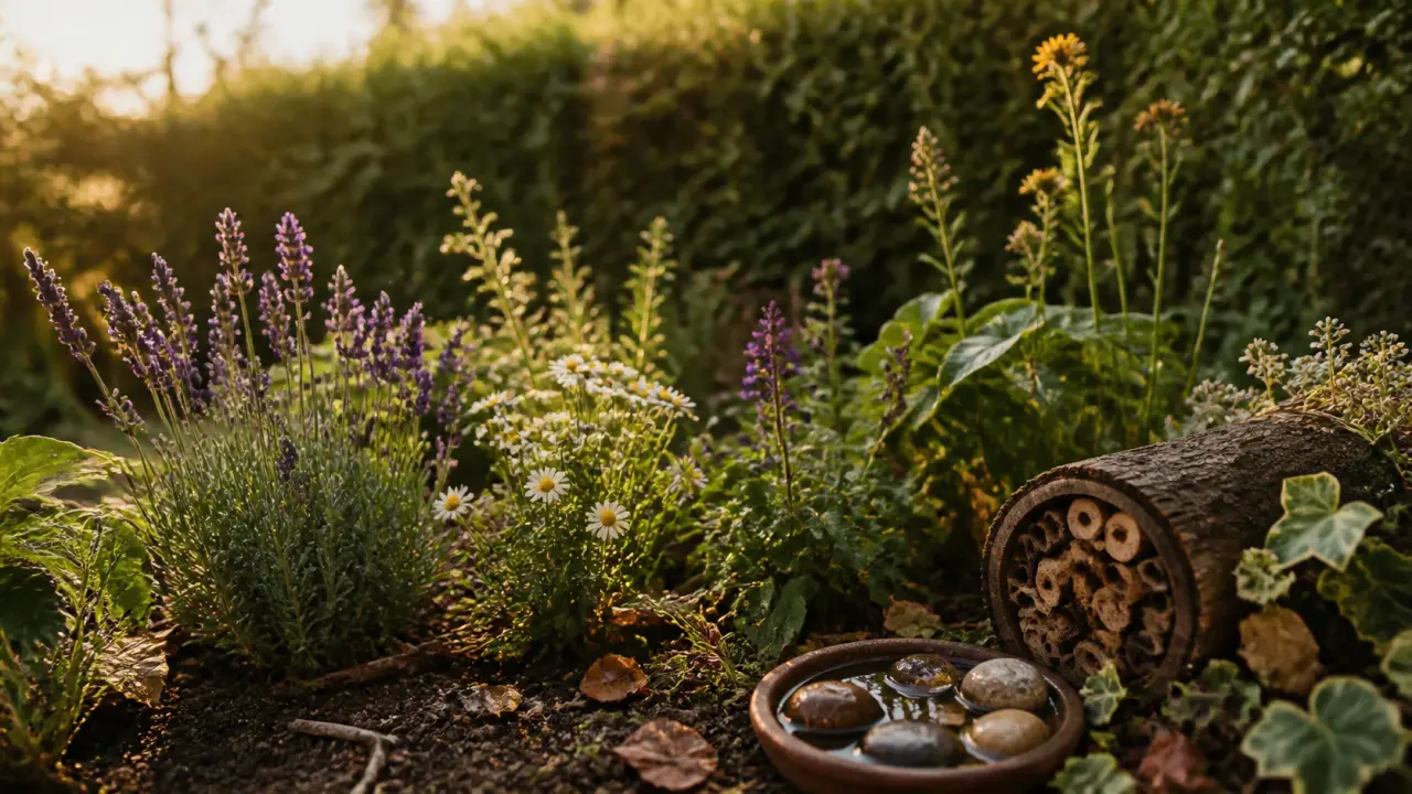 Attirer les pollinisateurs au jardin : fleurs, hôtel à insectes et coupelle d’eau