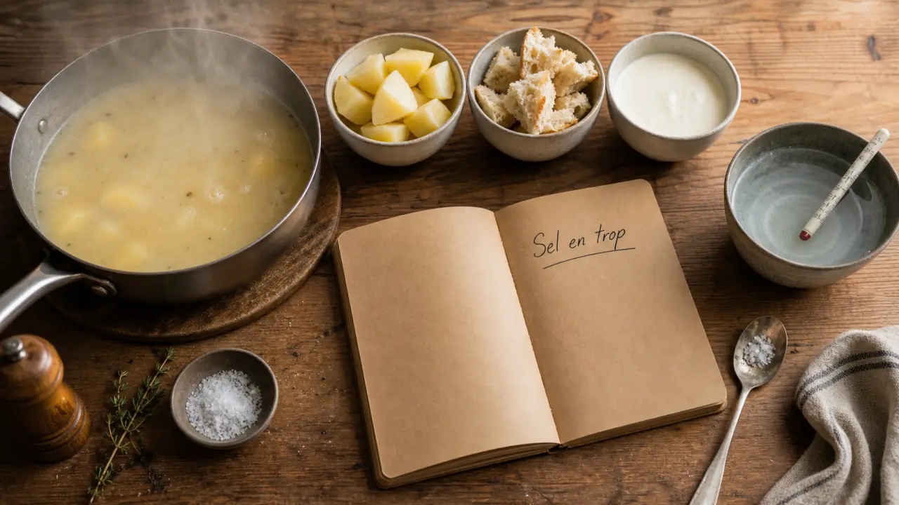 Comment rattraper un plat trop salé : dilution, pomme de terre, rinçage et erreurs