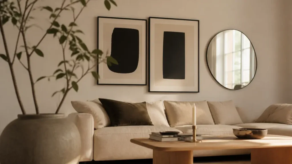 Comment décorer un mur blanc sans le surcharger ? Cadres, textures et étagères