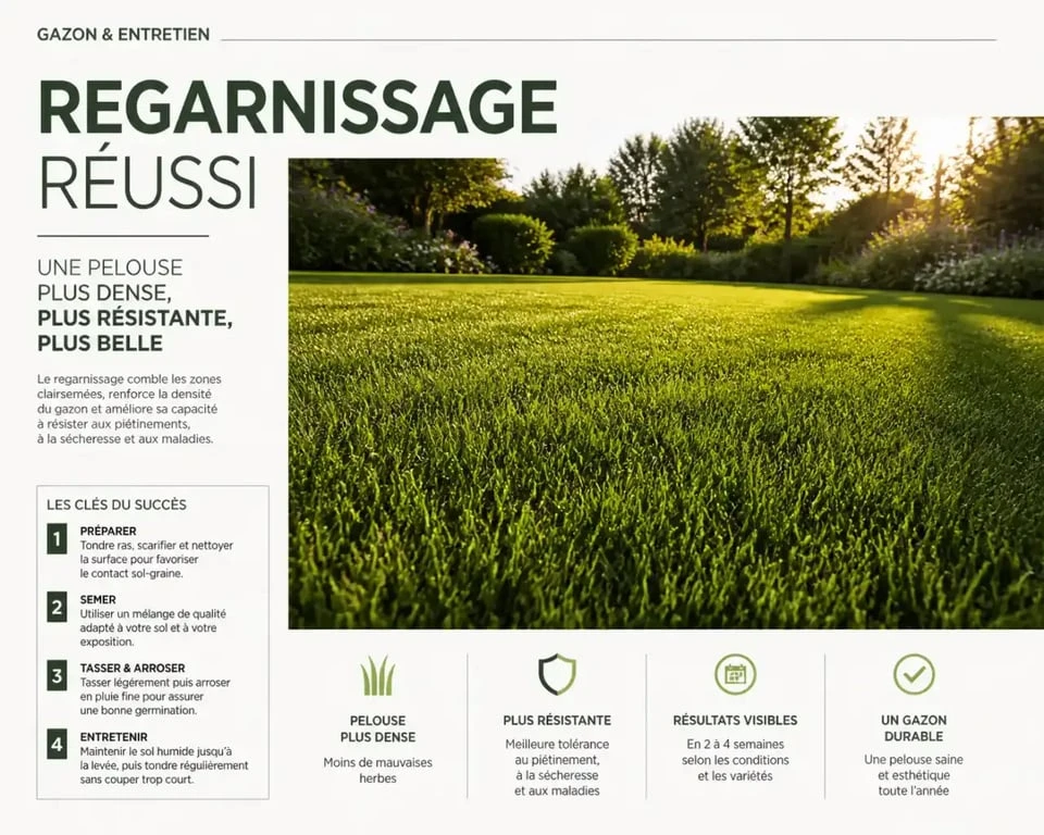 Résultat après regarnissage de gazon