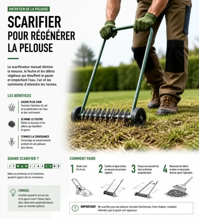 Préparation du sol pour le regarnissage de gazon