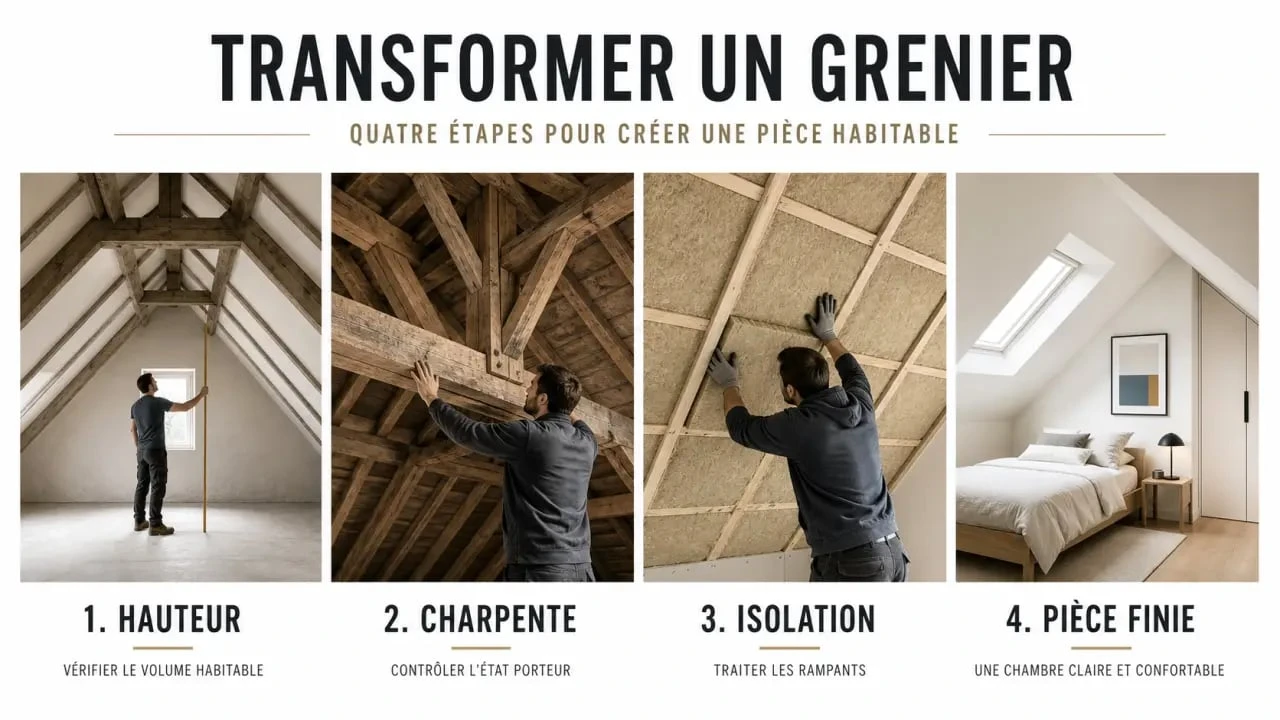 Aménager des combles : étapes de vérification et transformation d’un grenier en pièce habitable