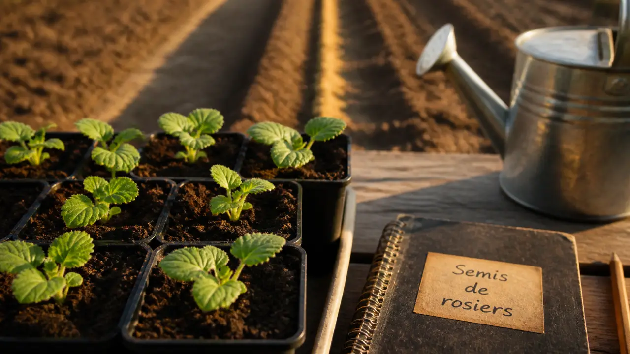 Quand semer rose tremiere : jeunes semis en godets, rosette verte