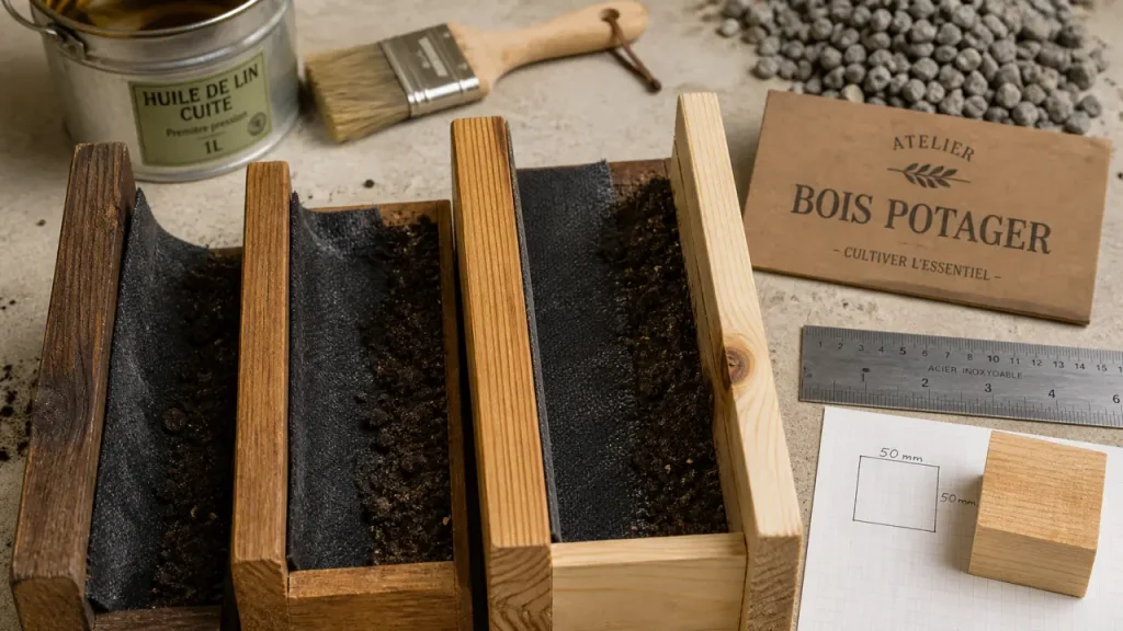Quel bois pour un carré potager : robinier, châtaignier et pin durables