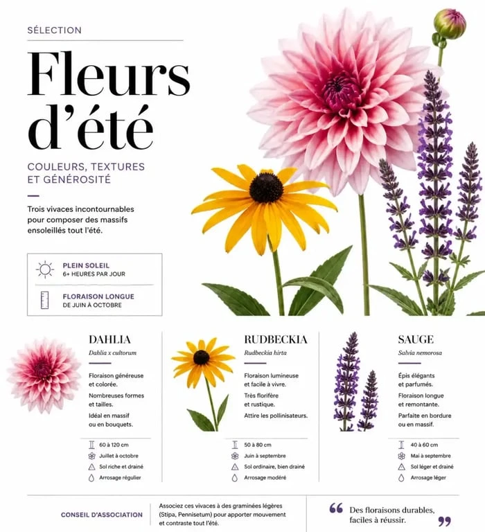 Sélection de fleurs d'été pour un jardin résistant et coloré