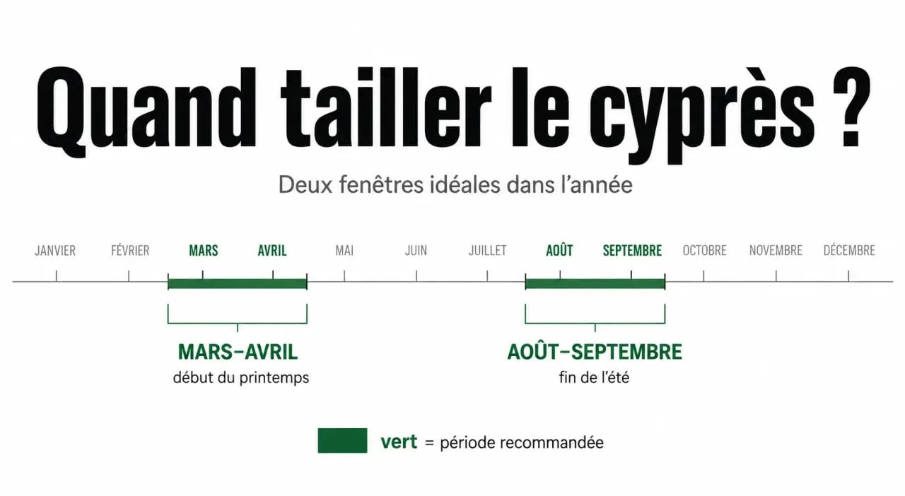 taille cypres : calendrier saisonnier pour tailler au début du printemps et à la fin de l’été