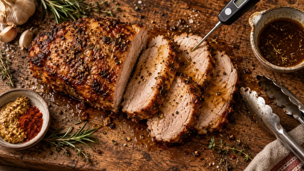 Rôti de porc au air fryer, 180 °C puis 63 °C à cœur