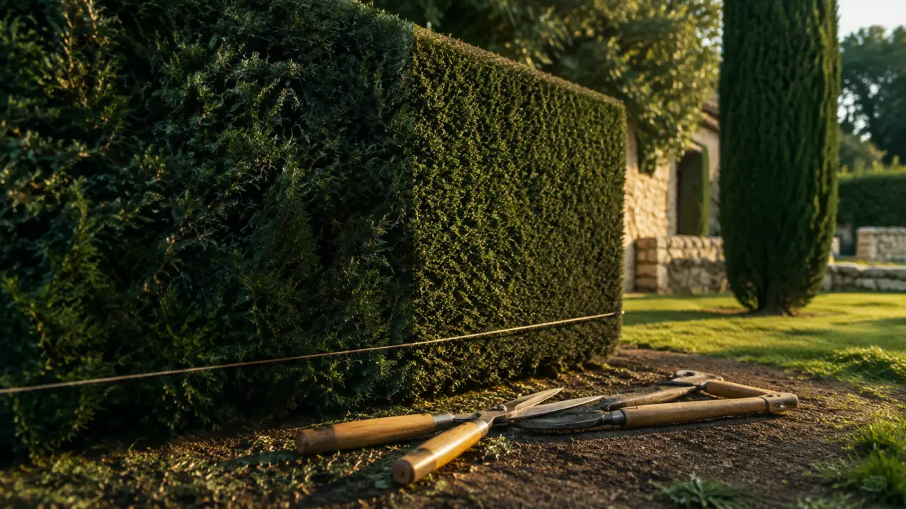 Taille cypres : haie de cyprès avant et après, jardin provençal