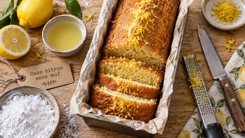 Cake au citron recette sans œuf : mie moelleuse au citron